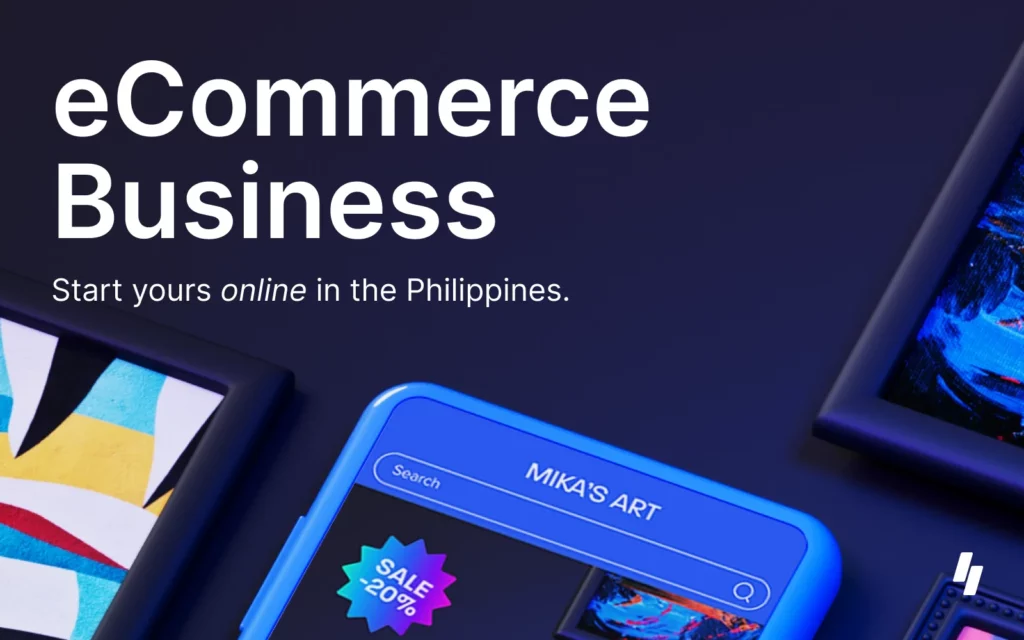 eCommerce Business Banner Showcasing Mobile Artwork with eCommerce Interface