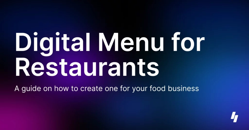 Digital Menu for Restaurants Banner